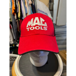 Men's MAC TOOLS Red Black Mesh Trucker Hat One Size